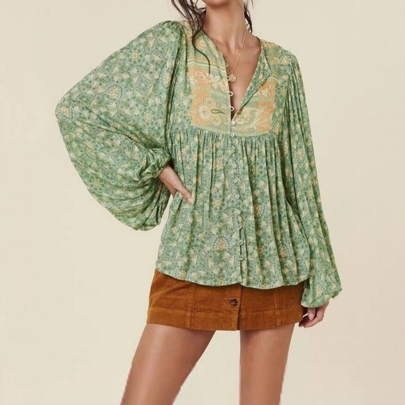 🔥LAST 1🔥NWT SPELL MADAME PEACOCK BLOUSE - Picture 4 of 9